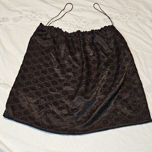 VINTAGE Gucci Black/Brown Satin Lingerie or Dust Bag with Signature Pattern